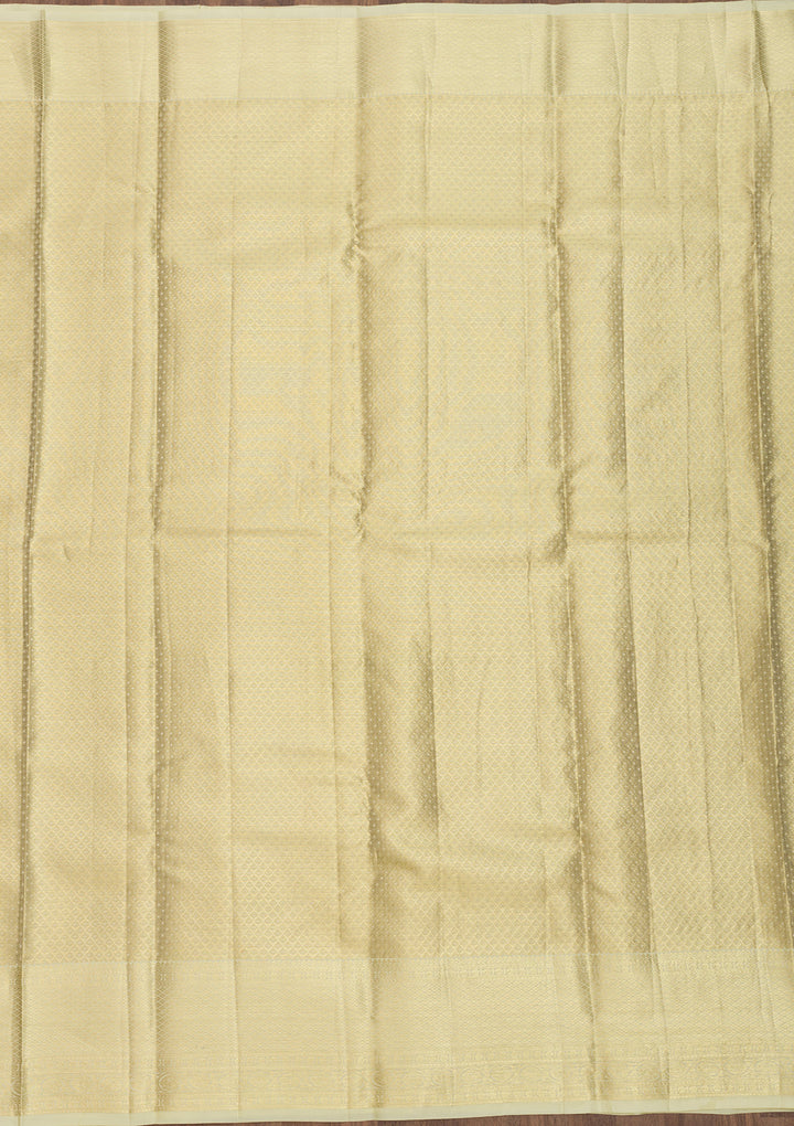 Cream Zariwork Kanjivaram Pure Silk Saree