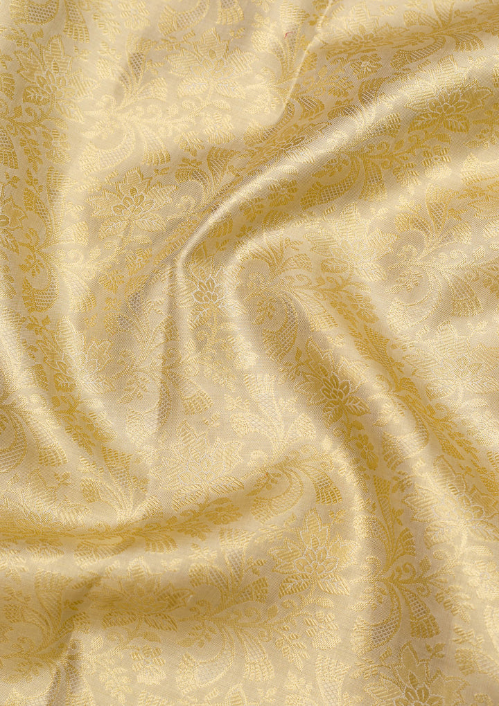 Cream Zariwork Pure Silk Saree
