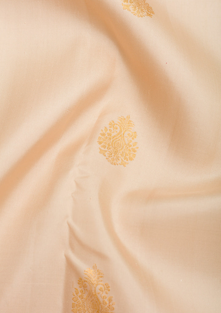 Cream Zariwork Pure Silk Saree