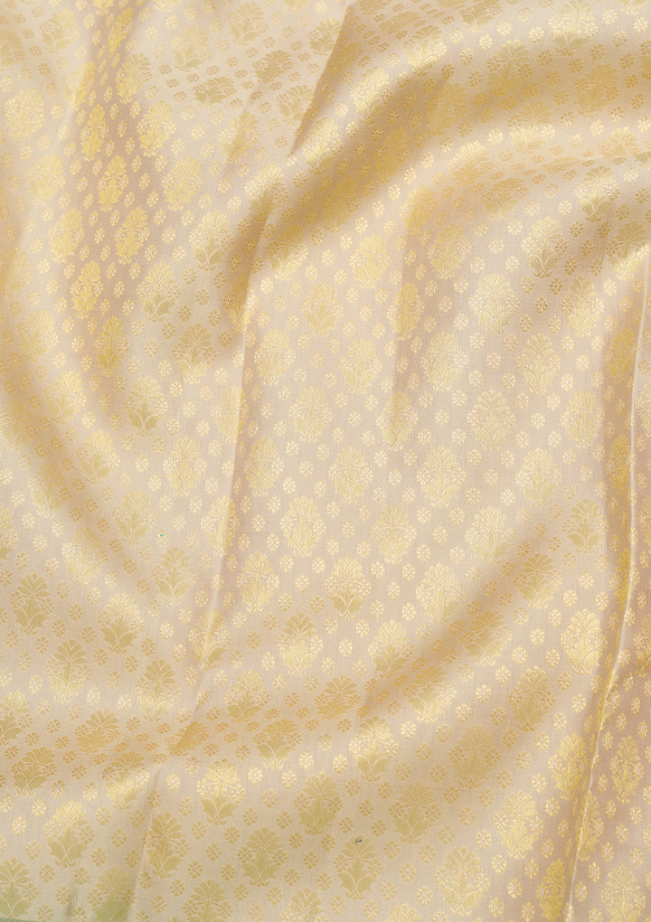 Cream Zariwork Pure Silk Saree