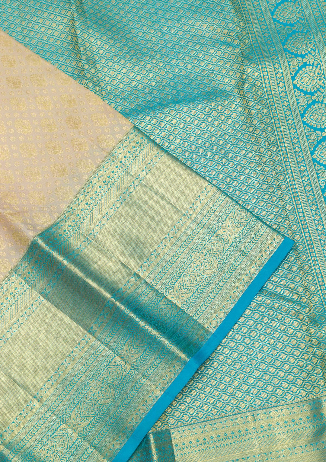 Cream Zariwork Pure Silk Saree