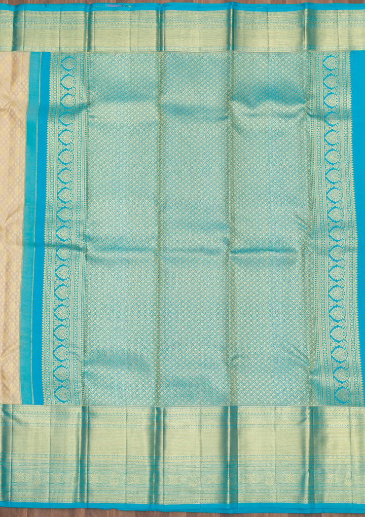 Cream Zariwork Pure Silk Saree