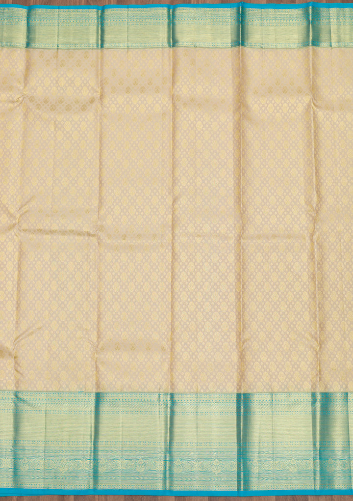 Cream Zariwork Pure Silk Saree