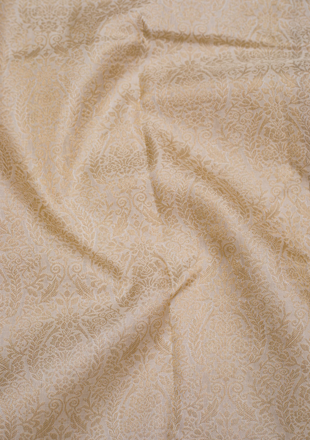 Cream Zariwork Pure Silk Saree