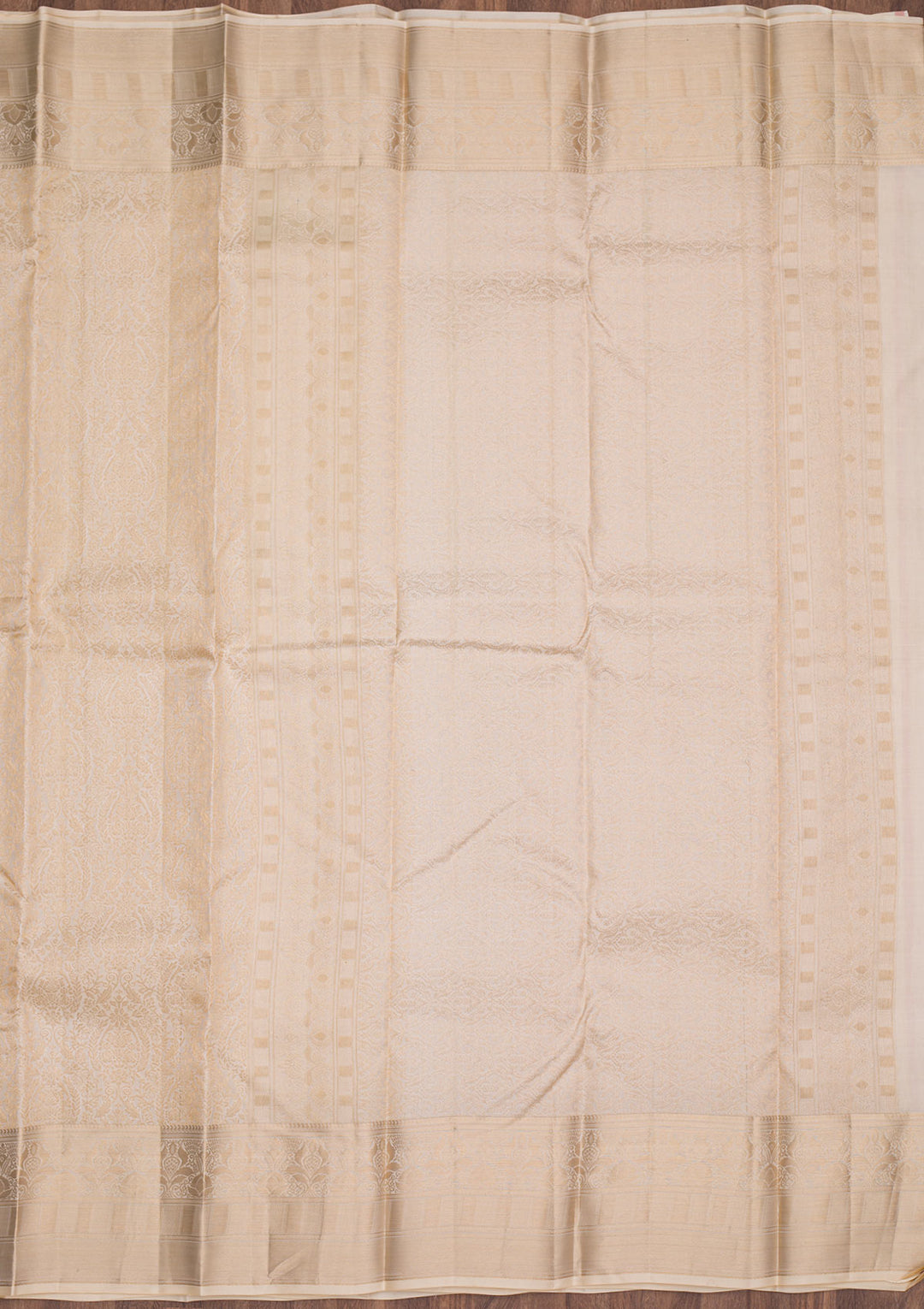 Cream Zariwork Pure Silk Saree