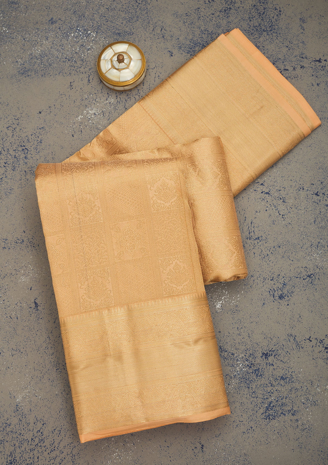 Cream Zariwork Pure Silk Saree
