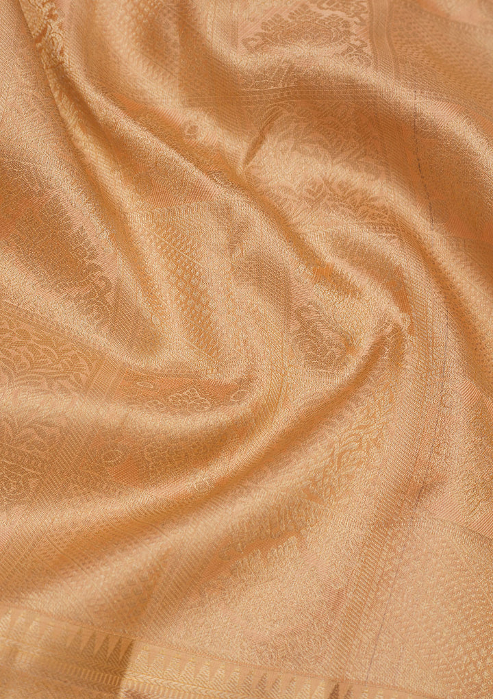 Cream Zariwork Pure Silk Saree