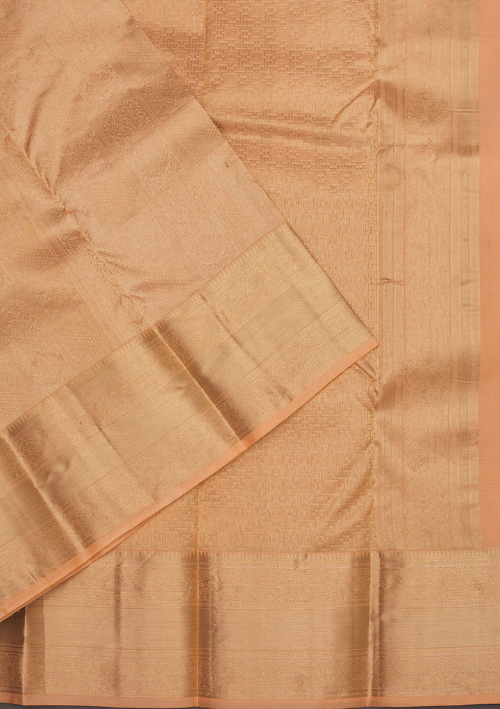 Cream Zariwork Pure Silk Saree