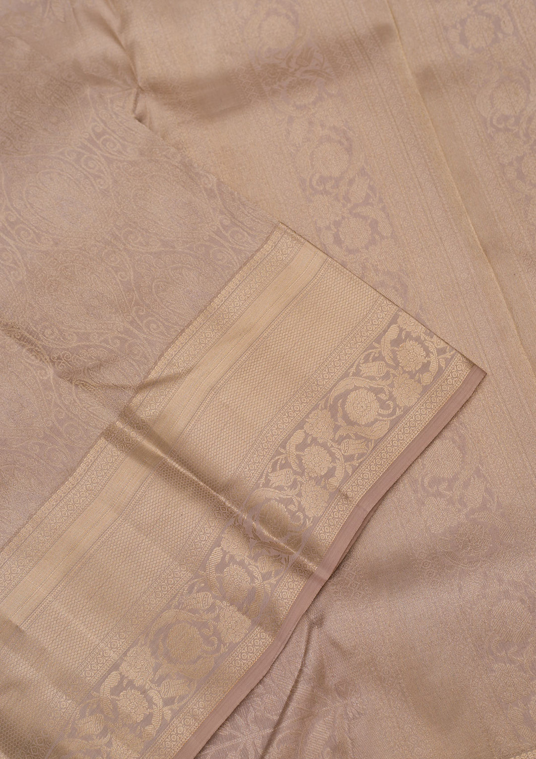 Cream Zariwork Pure Silk Saree