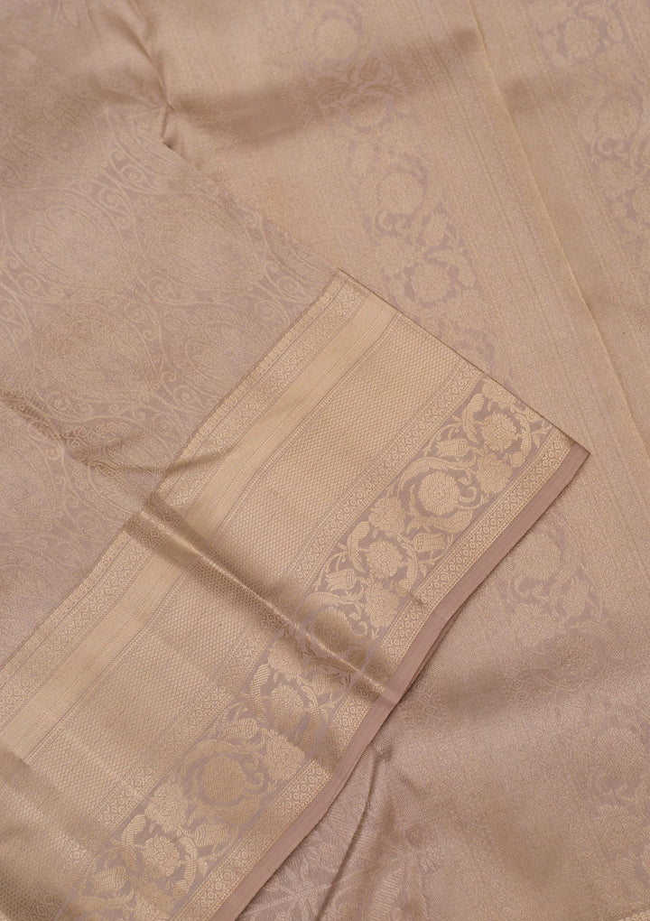 Cream Zariwork Pure Silk Saree