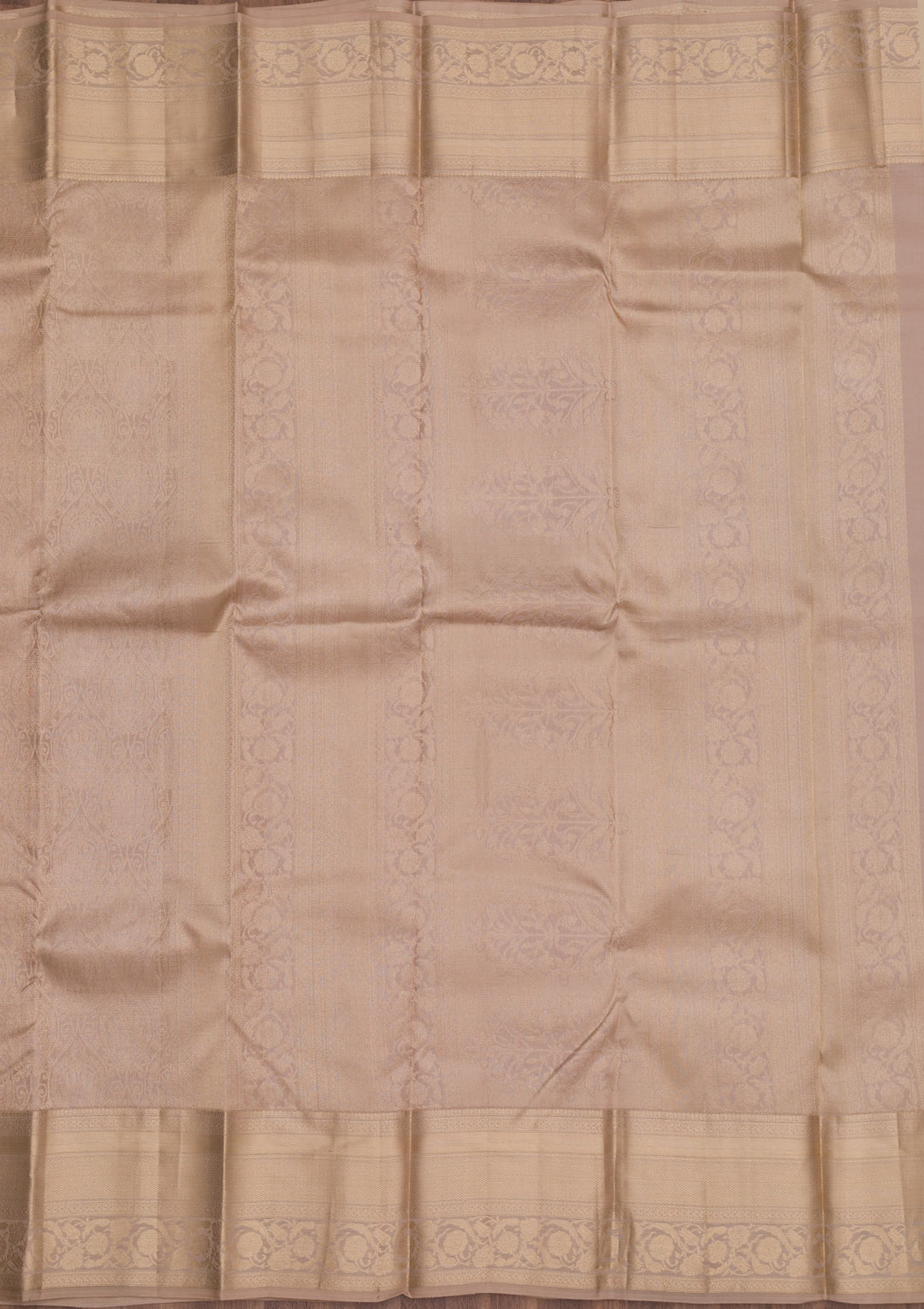 Cream Zariwork Pure Silk Saree