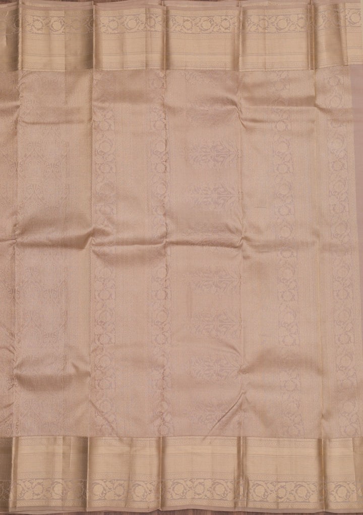 Cream Zariwork Pure Silk Saree