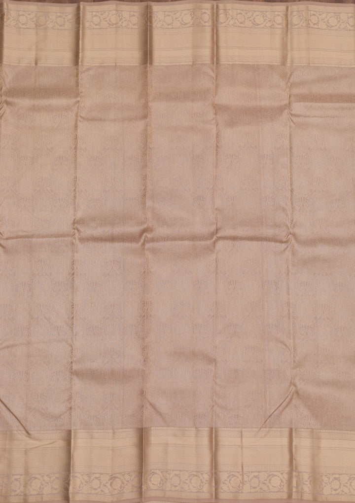 Cream Zariwork Pure Silk Saree