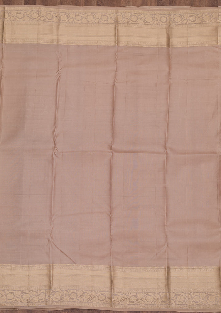 Cream Zariwork Pure Silk Saree