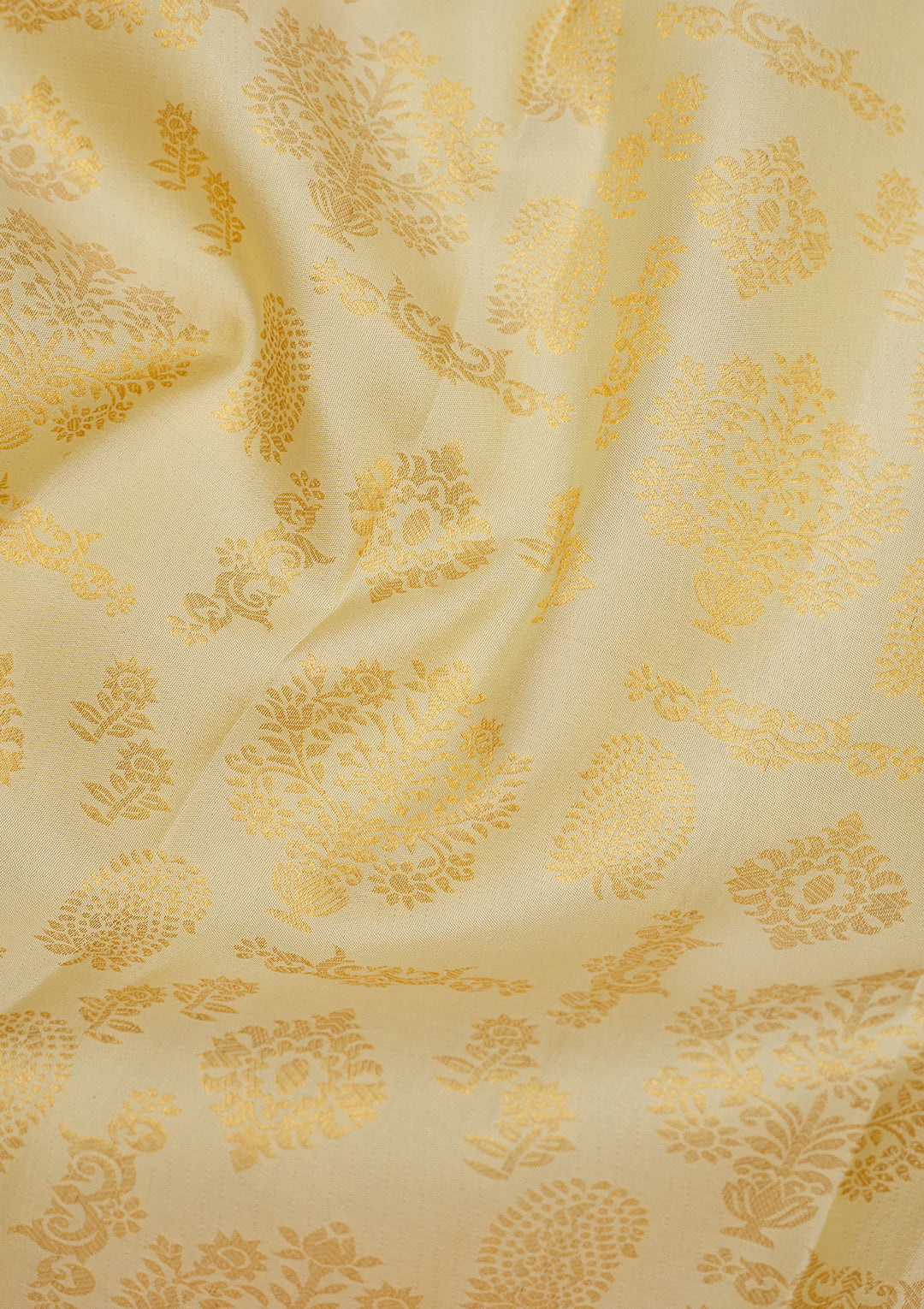 Cream Zariwork Pure Silk Saree