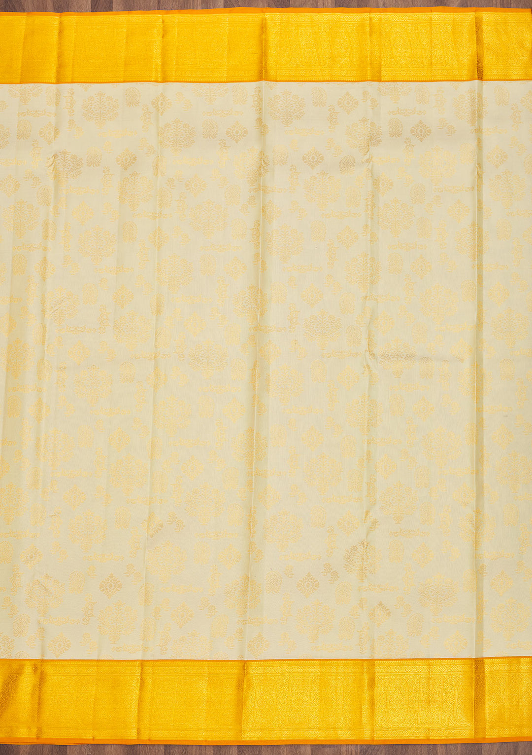 Cream Zariwork Pure Silk Saree