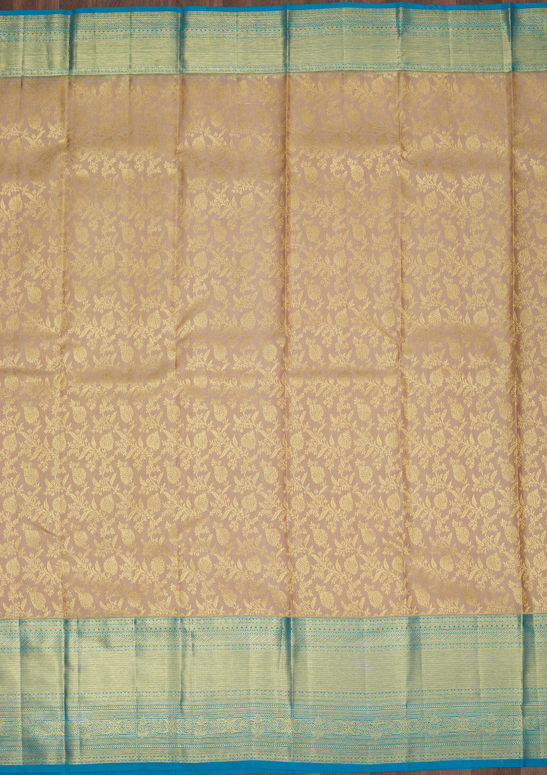 Cream Zariwork Pure Silk Saree