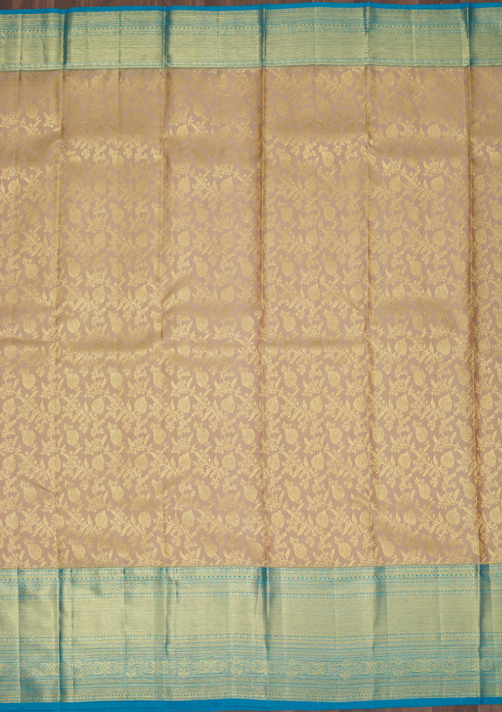 Cream Zariwork Pure Silk Saree
