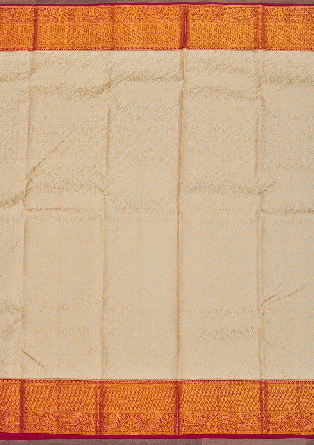 Cream Zariwork Pure Silk Saree
