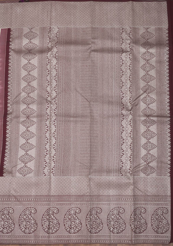 Cream Zariwork Pure Silk Saree