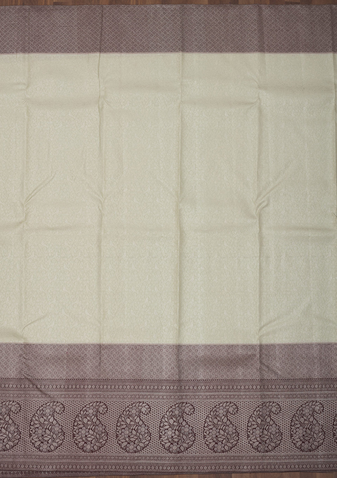 Cream Zariwork Pure Silk Saree