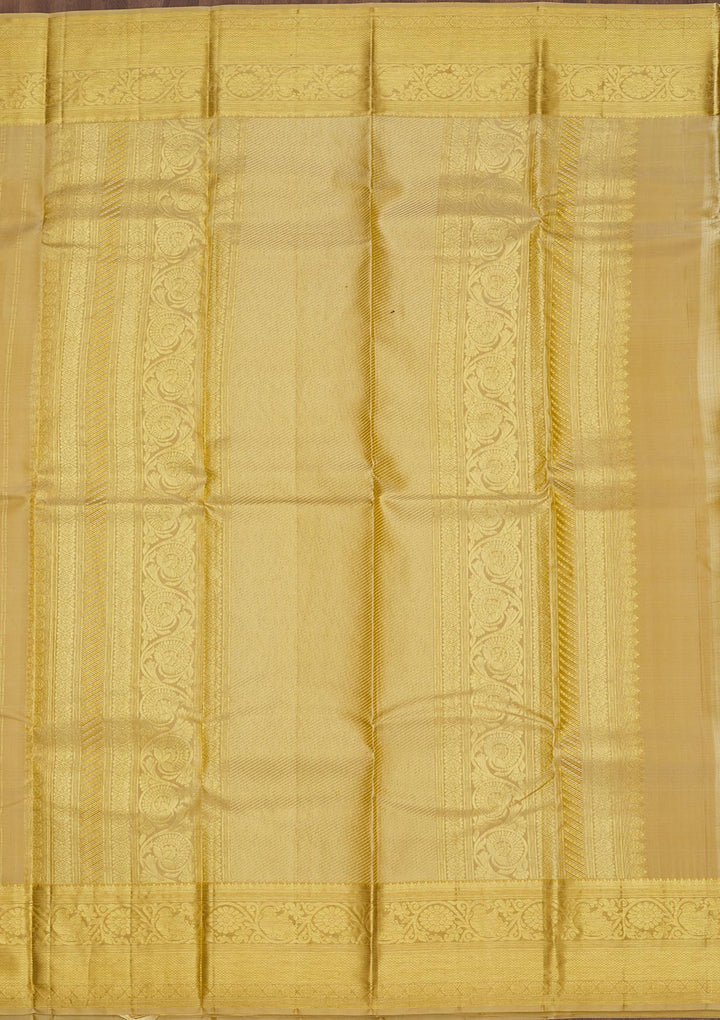 Cream Zariwork Pure Silk Saree