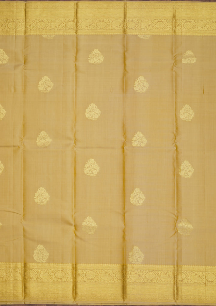 Cream Zariwork Pure Silk Saree