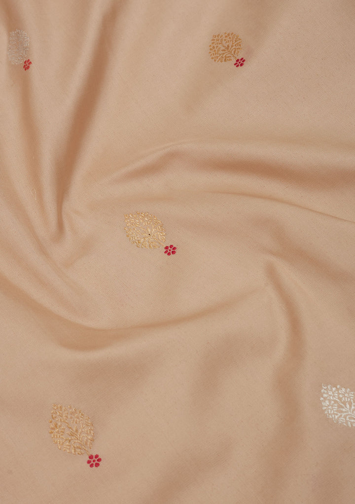 Cream Zariwork Pure Silk Saree