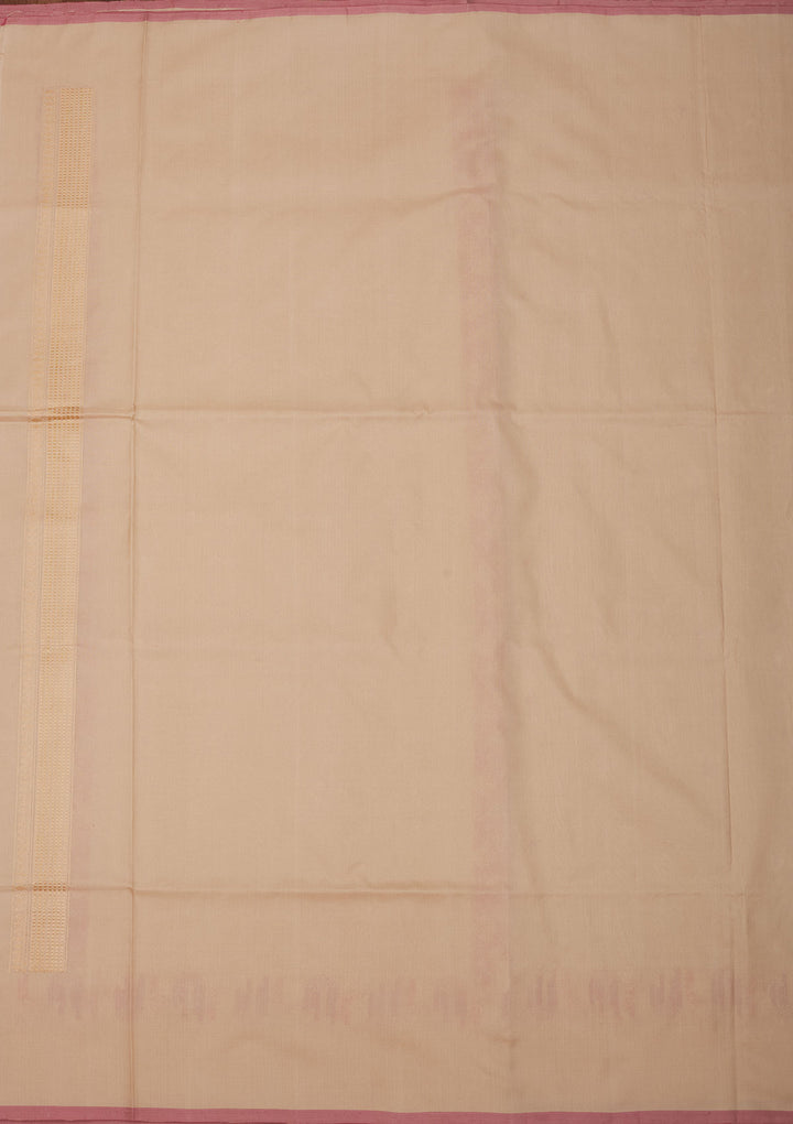 Cream Zariwork Pure Silk Saree