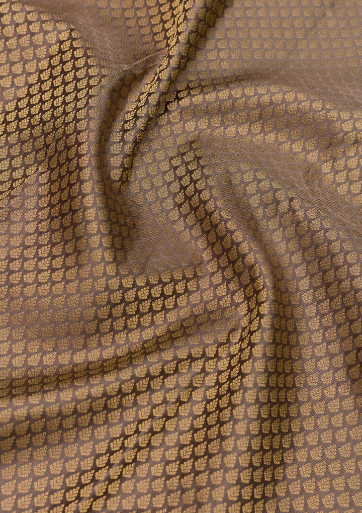 Dark Grey Zariwork Kanjivaram Pure Silk Saree