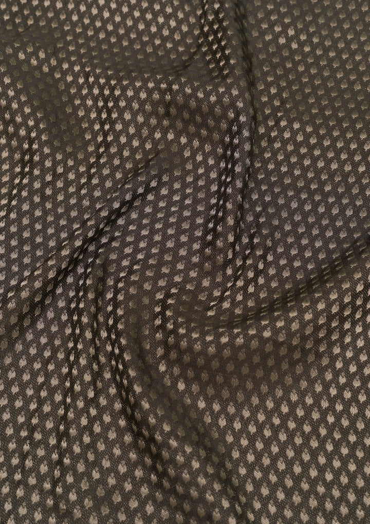 Dark Grey Zariwork Banarasi Pure Silk Saree