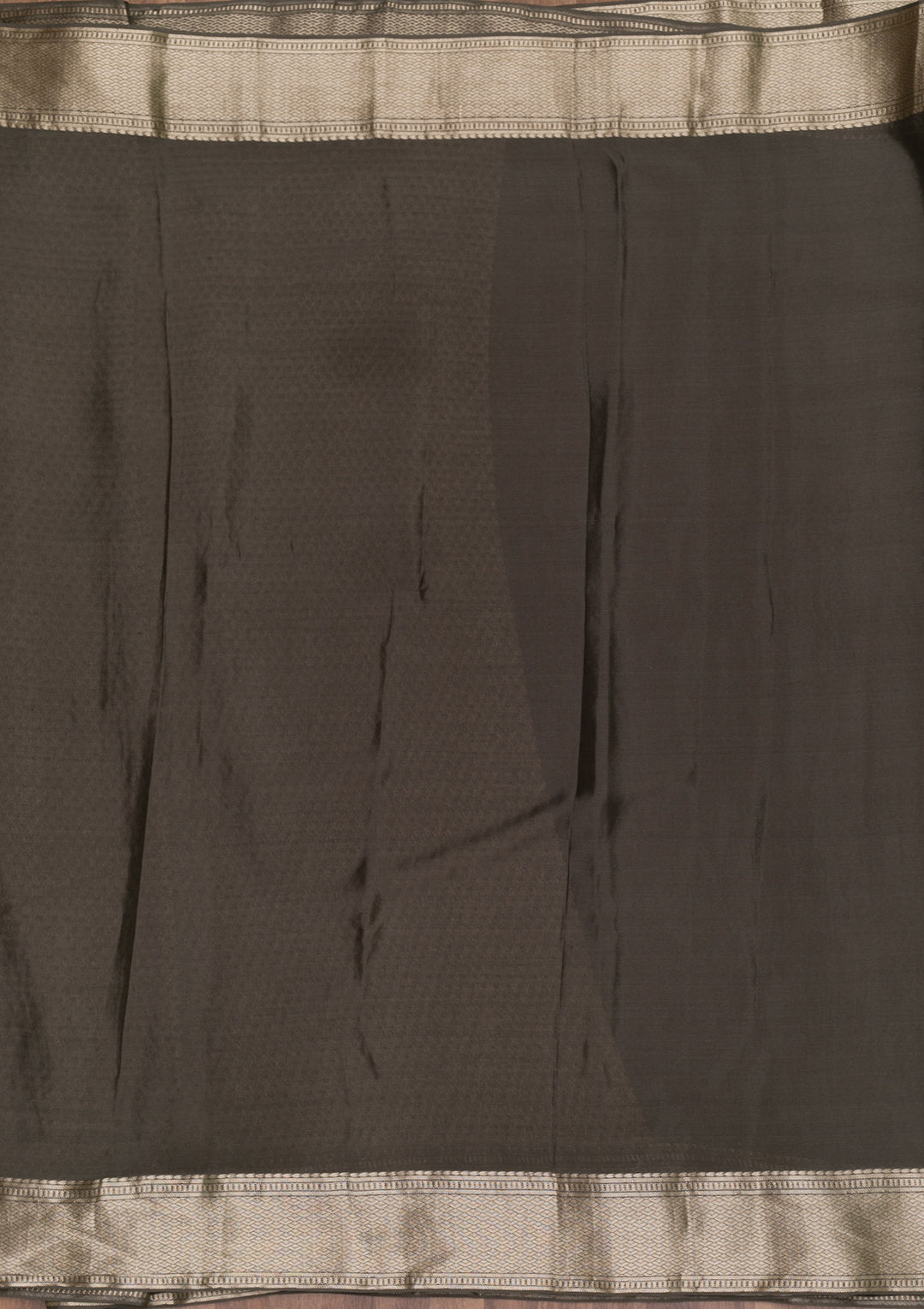 Dark Grey Zariwork Banarasi Pure Silk Saree