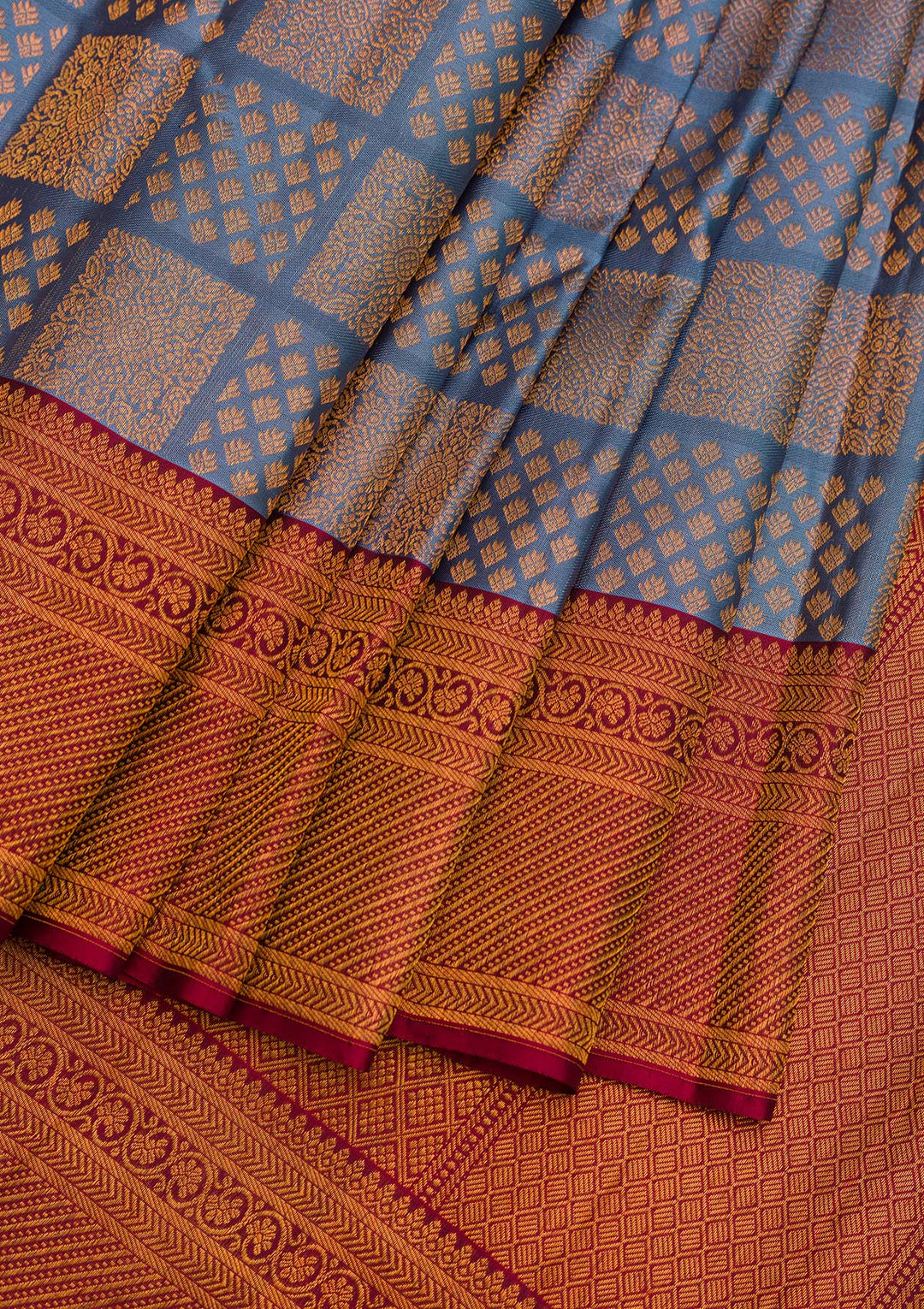 Grey Zariwork Pure Silk Saree