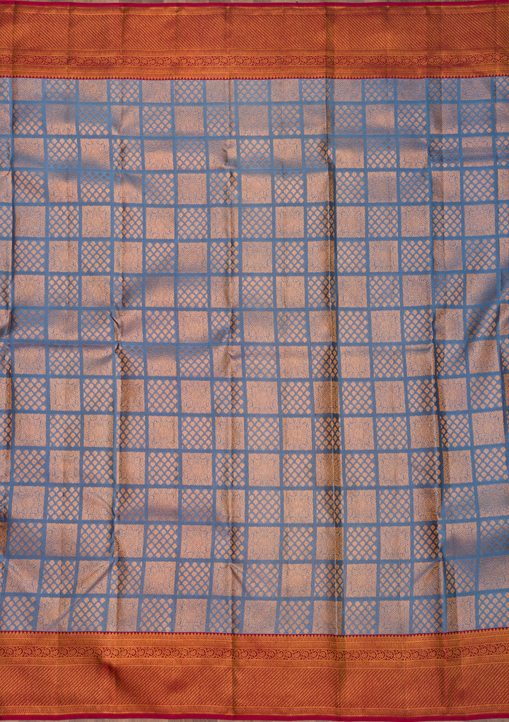 Grey Zariwork Pure Silk Saree