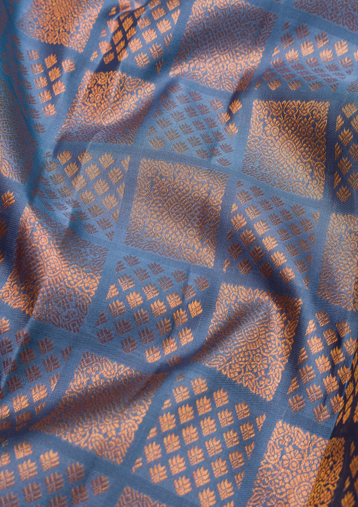 Grey Zariwork Pure Silk Saree