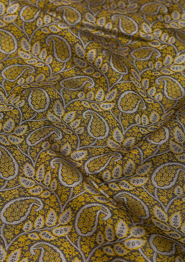 Dark Grey Zariwork Pure Silk Saree