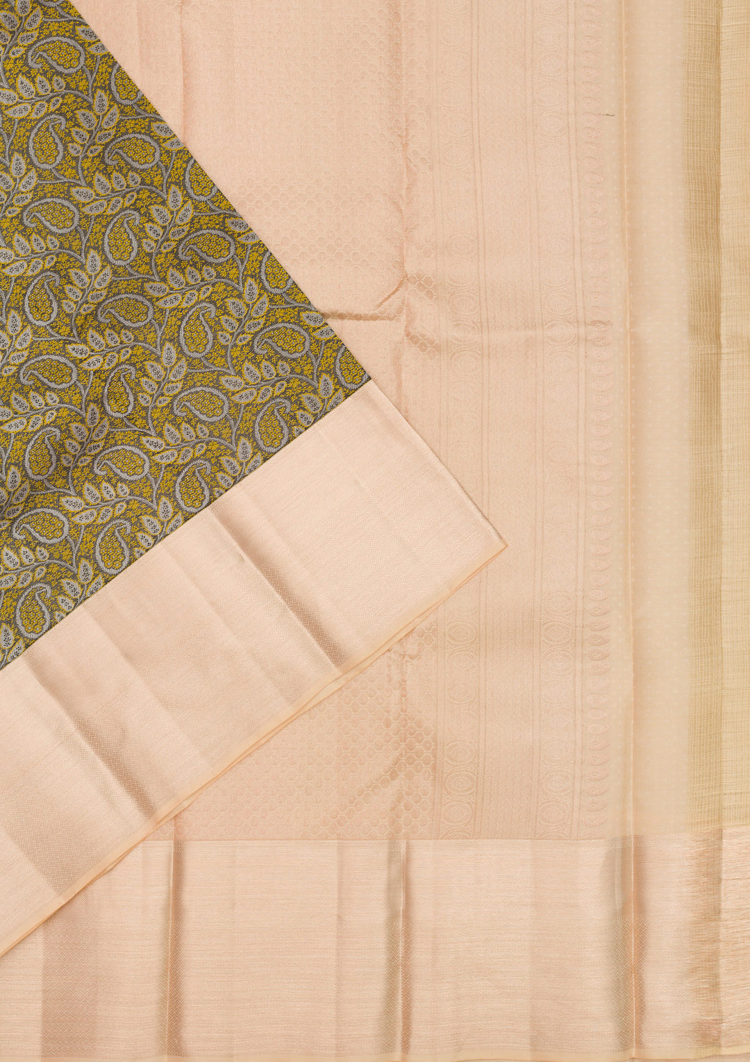 Dark Grey Zariwork Pure Silk Saree