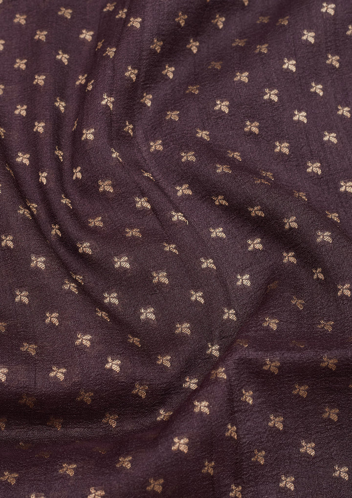 Dark Grey Zariwork Pure Silk Saree