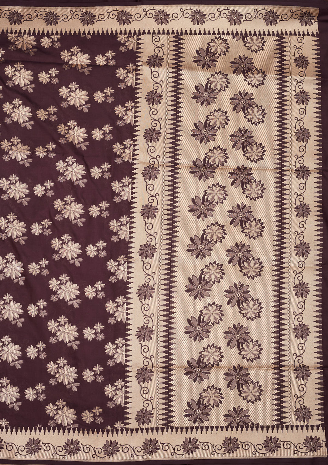 Dark Grey Zariwork Pure Silk Saree