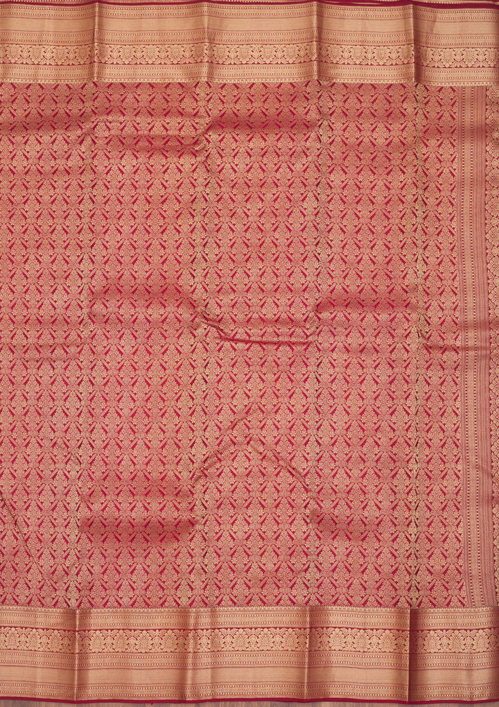Dark Maroon Zariwork Pure Silk Saree