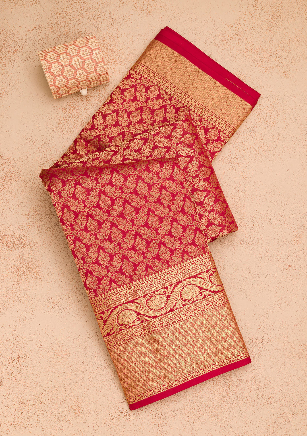 Dark Maroon Zariwork Pure Silk Saree