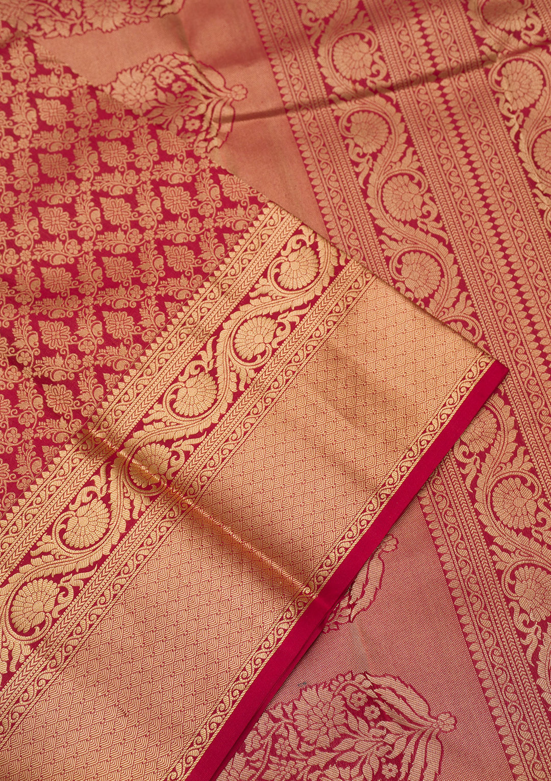 Dark Maroon Zariwork Pure Silk Saree