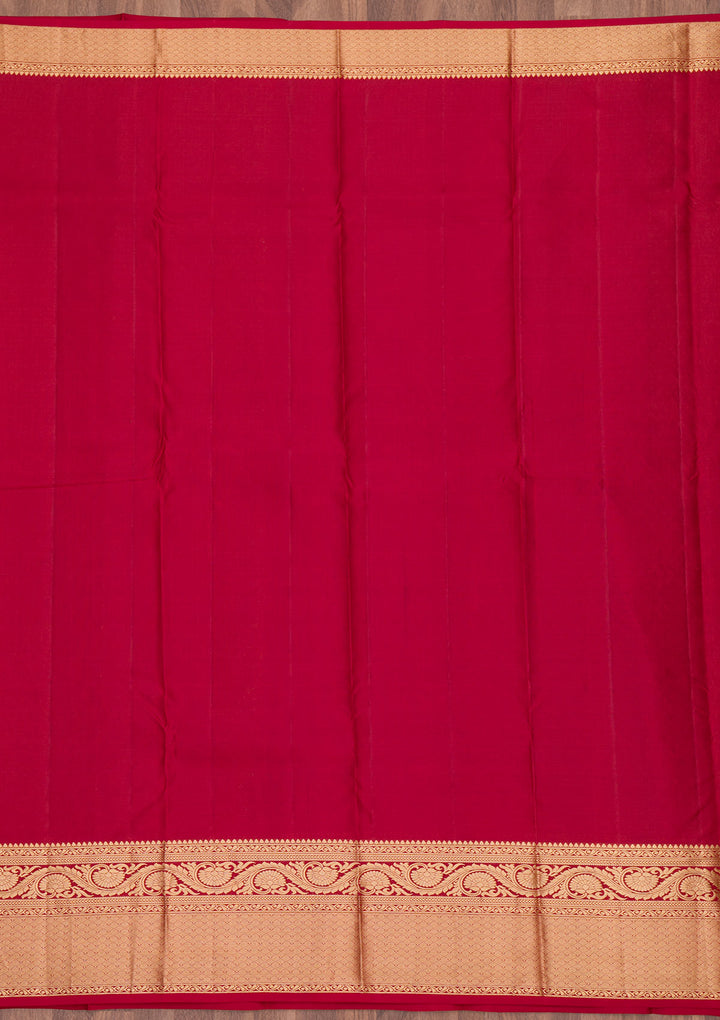 Dark Maroon Zariwork Pure Silk Saree