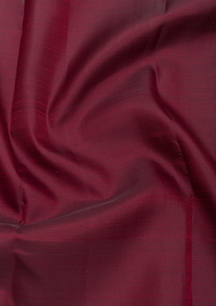 Dark Maroon Zariwork Pure Silk Saree