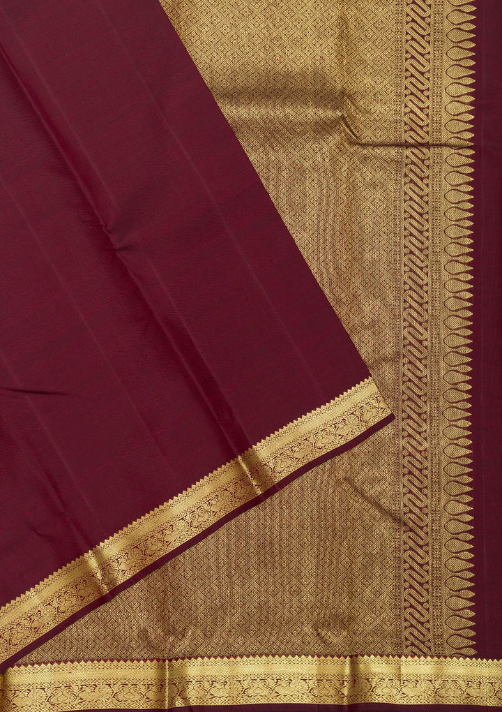 Dark Maroon Zariwork Pure Silk Saree