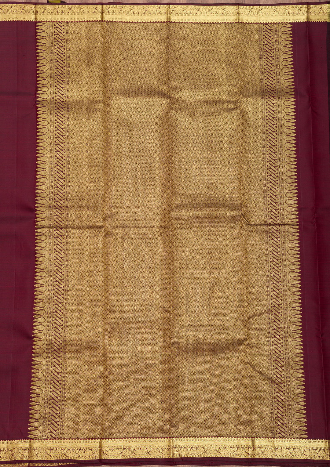 Dark Maroon Zariwork Pure Silk Saree