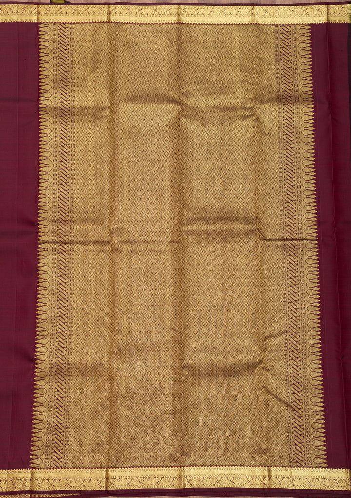 Dark Maroon Zariwork Pure Silk Saree
