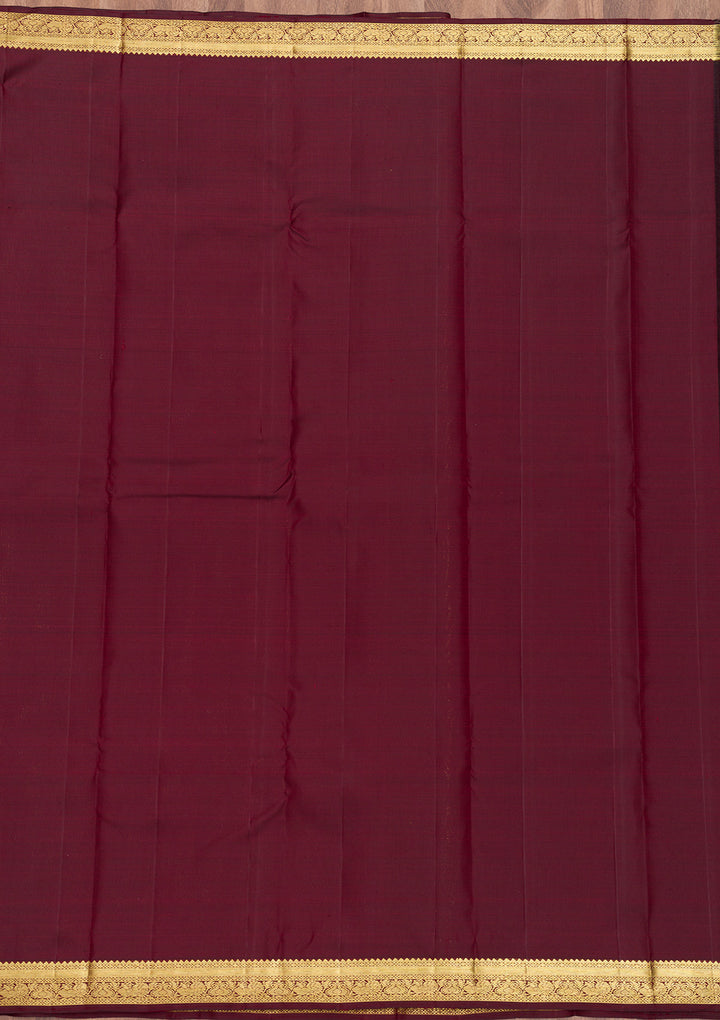 Dark Maroon Zariwork Pure Silk Saree