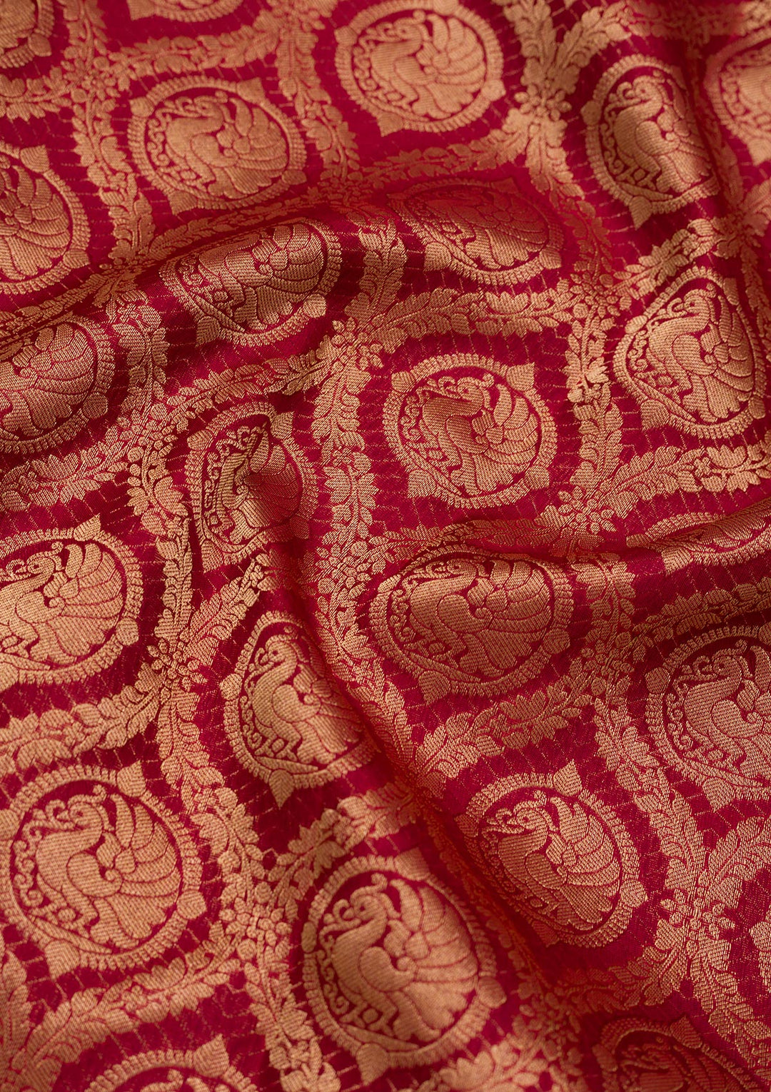 Dark Maroon Zariwork Pure Silk Saree