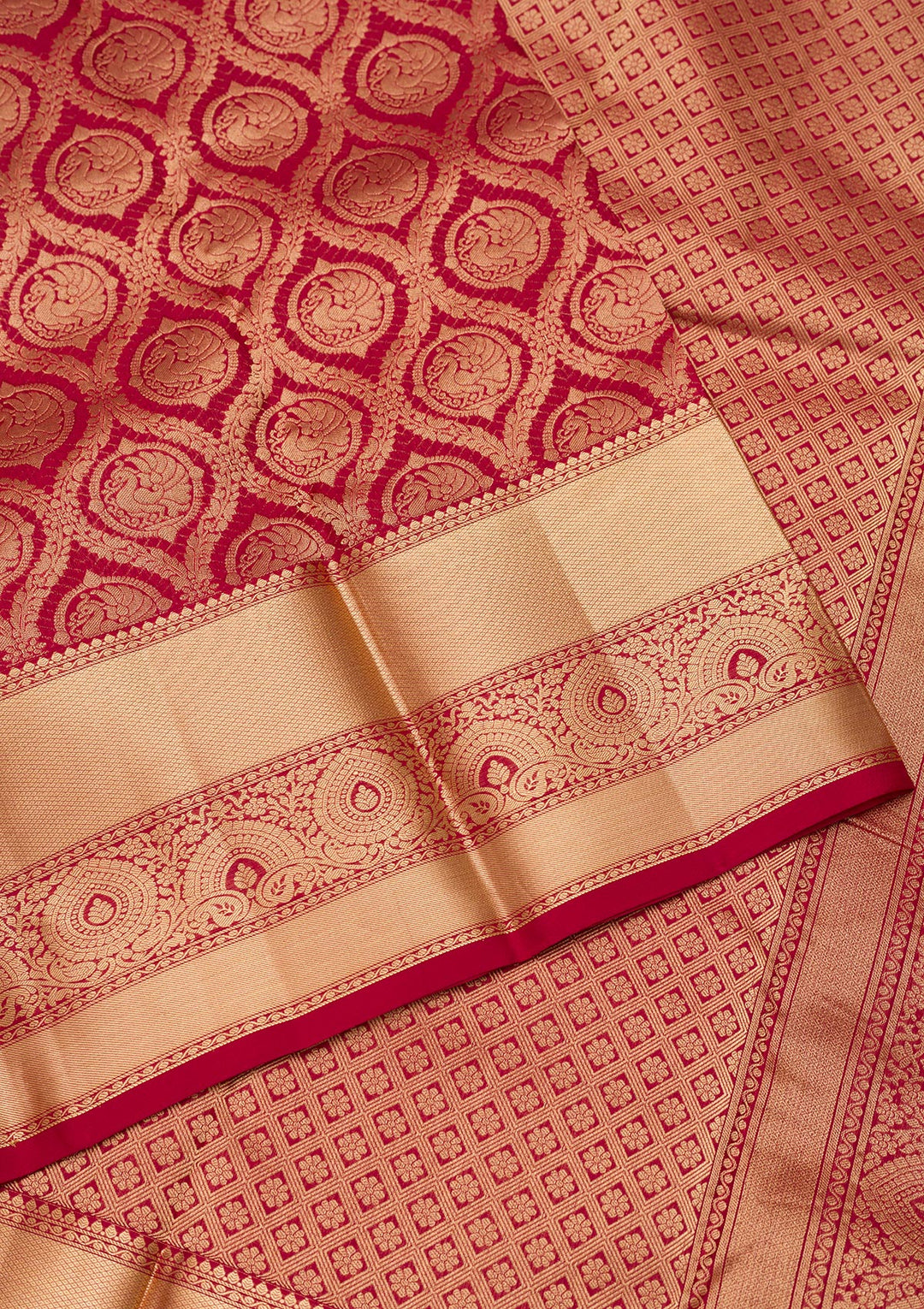 Dark Maroon Zariwork Pure Silk Saree